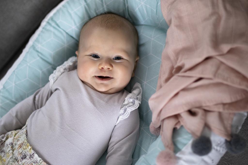 Bellochi Baby Nest Pod Baby Sleep Pod for Newborn - 100% Cotton - 90x60x12cm - with Protective Edges CuMint