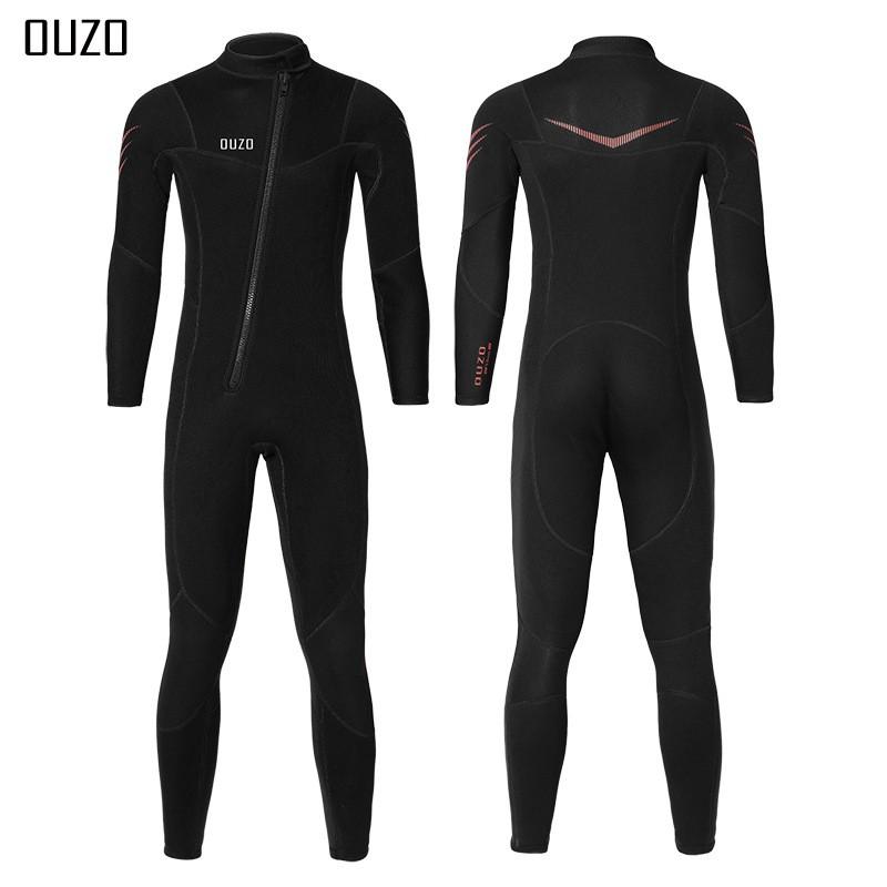 Mens 3mm Neoprene Wetsuit Full Body Long Sleeve Thermal Dive Suit Snorkeling Surfing Cold Water Swimming