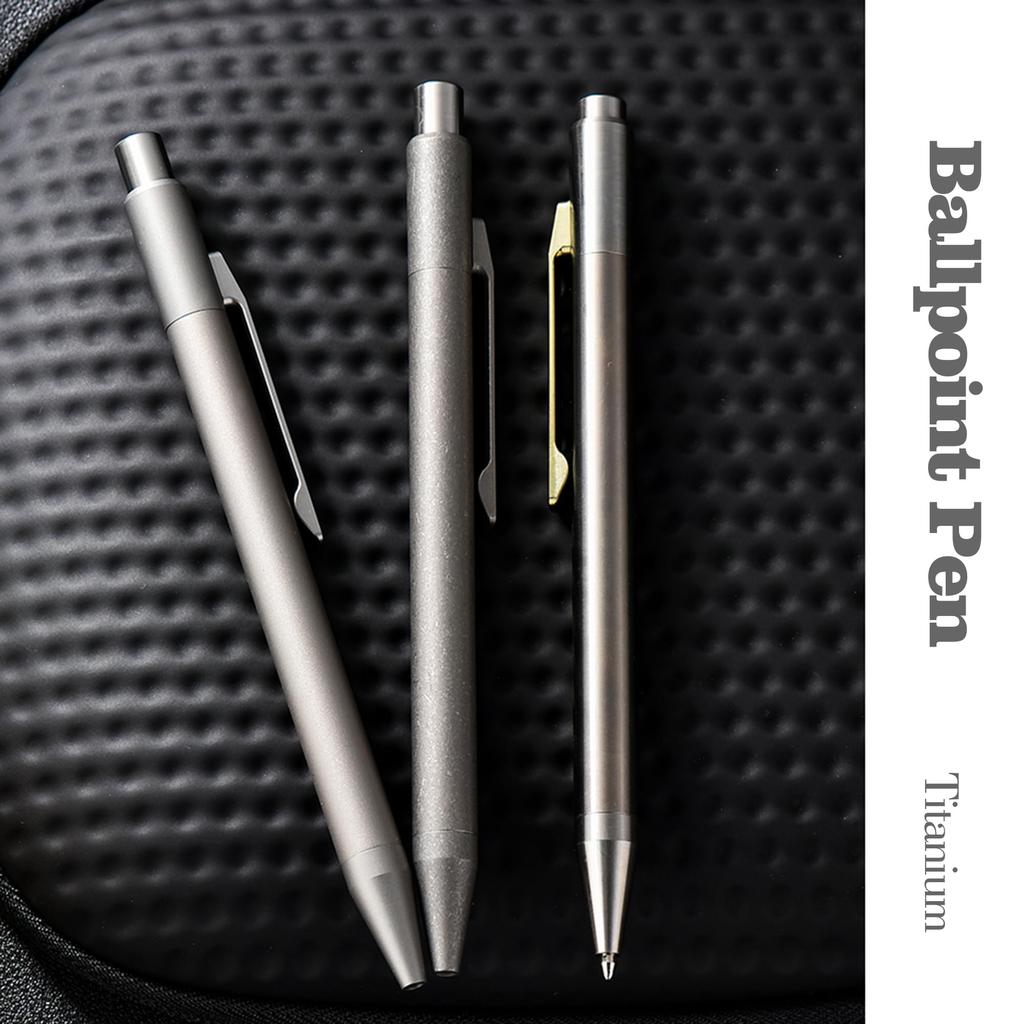 Ballpoint Pen Titanium Alloy Ballpoint Pen Clip Writing Pocket Pen with TC4 for Business Office Daily Use