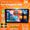 Android 14 Carplay Car Radio для Peugeot 308 2013 - 2017 Мультимедийный Видеоплеер Навигация 2Din Стерео AI Voice Головное Устройство Авто