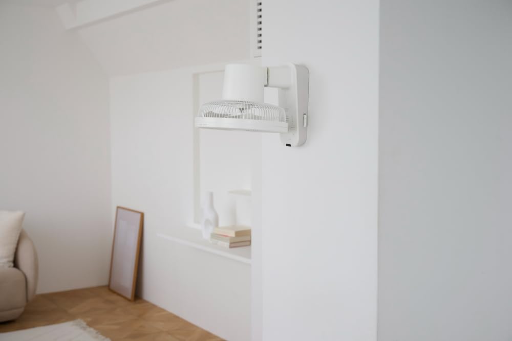 siroca SF-W251 Wall-Mounted Fan | Fan/Circulator with Airflow Reaches Directly Below, Automatic Oscillation, "Kokopita" Function, On/Off Timer, 8-Stag