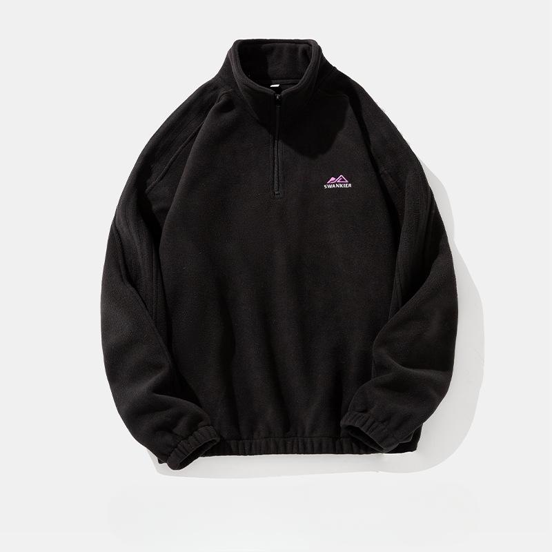 Свитер мужской пара осень и зима вышитые буквы регулируемый полувысокий ворот плотный пальто