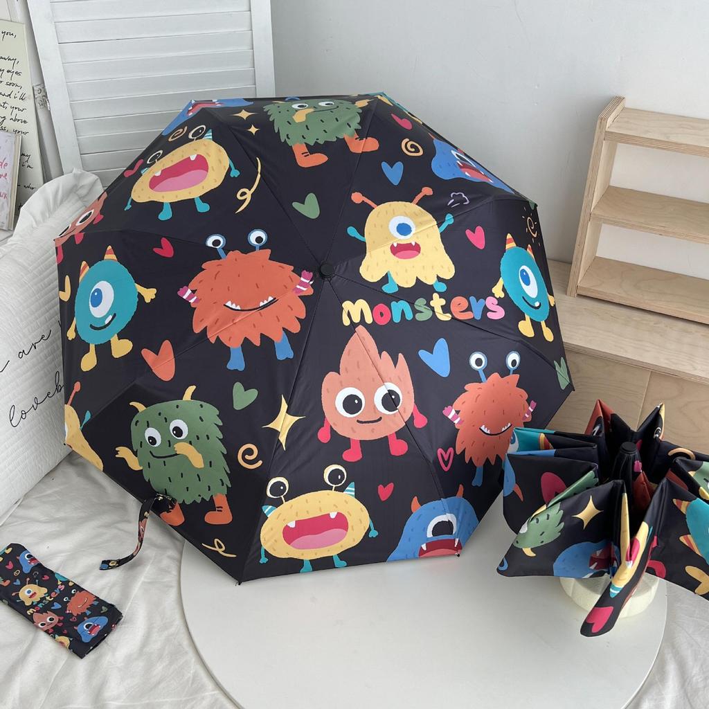 Cute Cartoon Kids' Auto Umbrella: Sun & Rain Protection with UV Shield