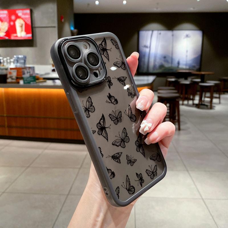 Для iPhone 12 13 14 15 Pro Max чехол с рисунком бабочки противоударный силиконовый прозрачный чехол для телефона для iPhone 15 14 13 Pro 12 11