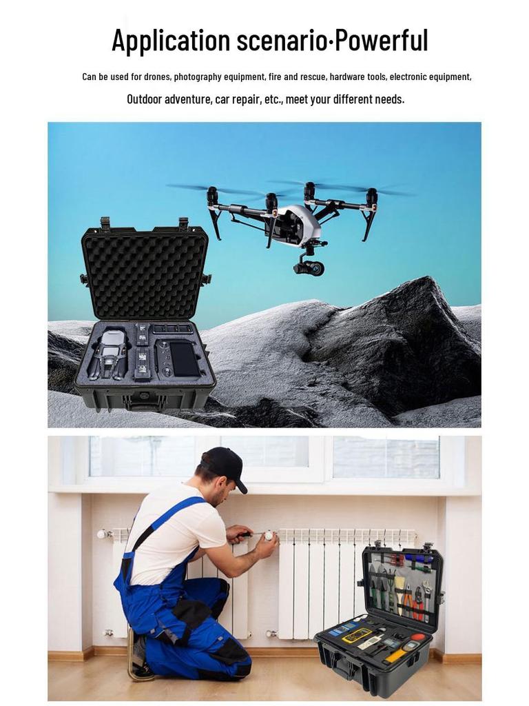 Drone & Tool Safety Case: Waterproof, Shockproof, Drop-resistant, Moisture-proof Protective Storage Box.