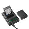 LP-E10 Battery Charger 2-slot with LED Indicators   2pcs LP-E10 Batteries 7.4V 2200mAh with USB