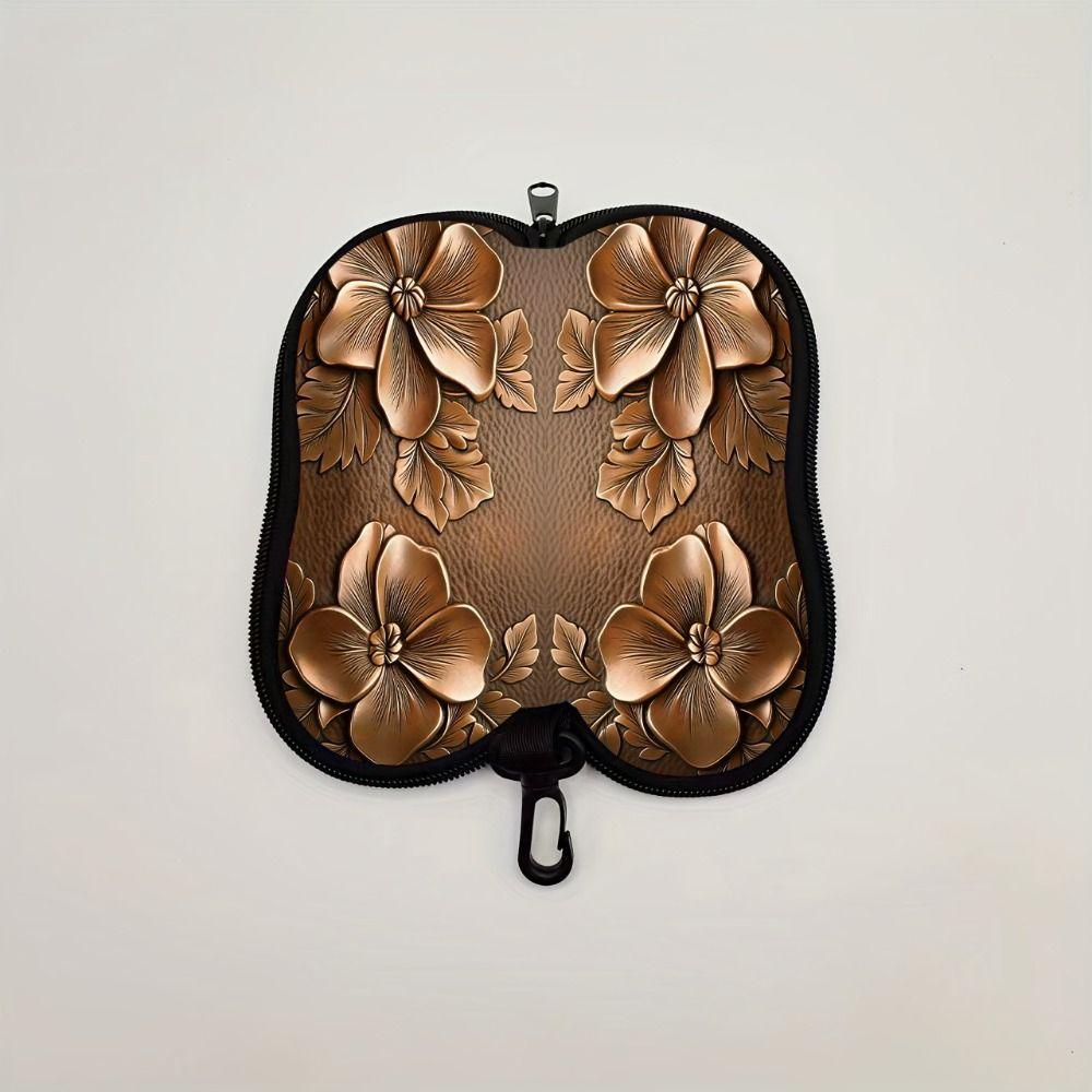 Hanging Sunglasses Storage Bag Leather Sunglasses Holder Butterfly Print Eyeglass Case Women