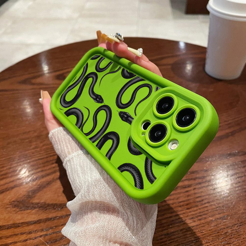 N72, черные, золотые, змеиные, мягкие чехлы для телефонов с ангельскими глазками для iPhone 15, 14, 12, 11 Pro Max 13 mini 7 8 6S Plus XS Max XR SE, противоударный чехол-бампер