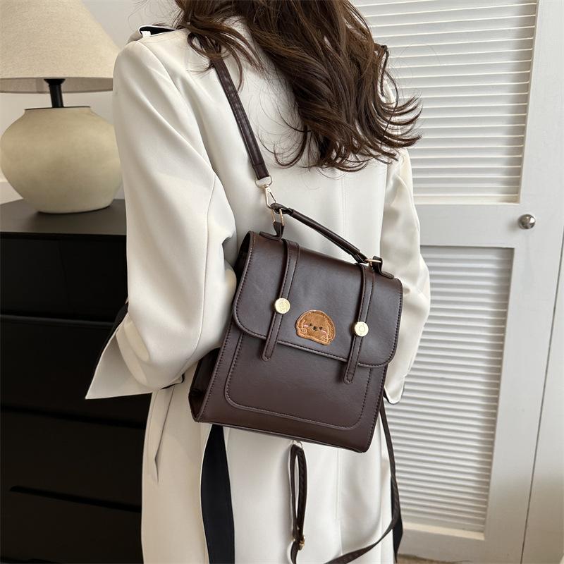 Весенний новый корейский рюкзак сумка через плечо простая дорожная текстура простая ретро повседневная сумка