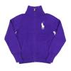 Хлопковый вязаный жакет POLO RALPH LAUREN с вышивкой Big Pony для девочек, 0102558-M-PURPLE [Б/у]