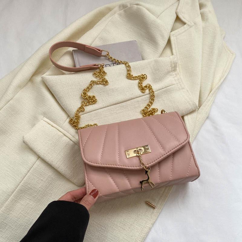 Модная и простая маленькая квадратная сумка женская новая трендовая весенне-летняя вышивка нитью цепочка одно плечо кроссбоди маленькая квадратная сумка