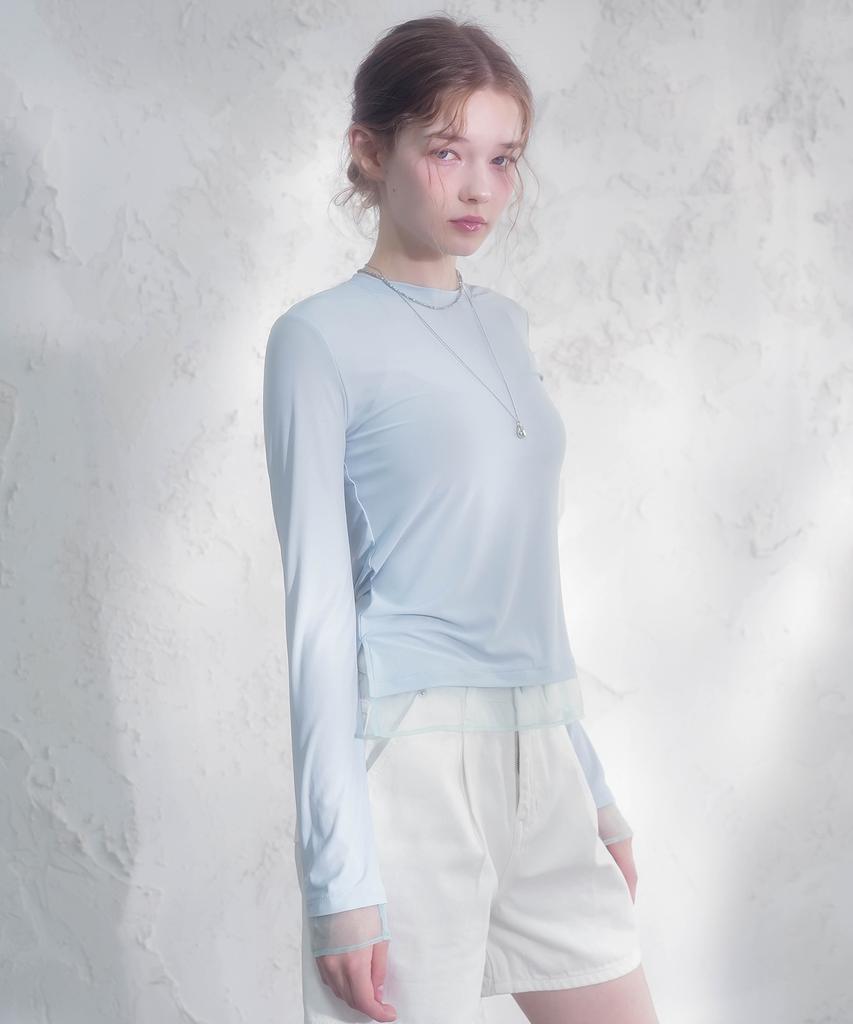 VIVACIOUS See-Through Layered Spandex Tee_3 Colors