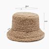 Winter Lamb Plush Sun Protection Pure Color Caps Lambwool Bucket Hat Korean Style Caps Female Hats