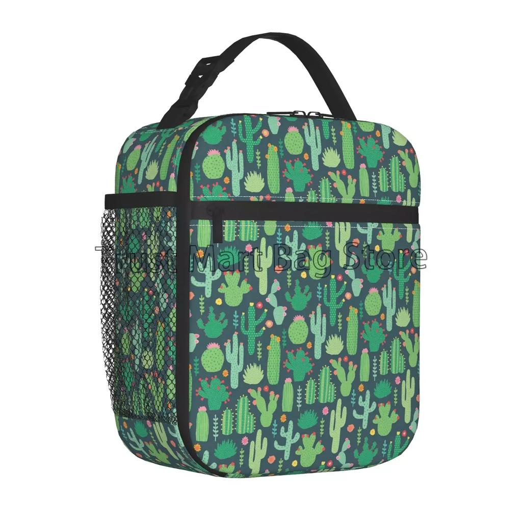Кактус Термосумка для ланча Коробка Тропические растения Кактусы Цветы Изолированные Охладители Сумки Портативная Многоразовая Сумка Для Пикника Путешествия