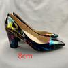 Граффити с принтом 8 см на высоком каблуке женские туфли-лодочки с острым носком туфли-лодочки для вечеринок туфли-лодочки с острым носком туфли размера плюс 35-45