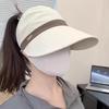 New Summer Thin Face Covering Empty Top Bucket Hat Riding Can Tie High Ponytail Sun Protection UV Protection Foldable