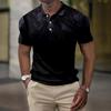 Men's Summer Printed Golf Shirt Botton Short Sleeve Top Men's Casual Fashion Shirt
