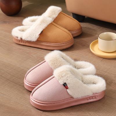 Зимние хлопковые тапочки EA на толстой подошве, бархатные, теплые, домашние, для пары, удобные, согревающие ноги, без запаха, пушистые тапочки