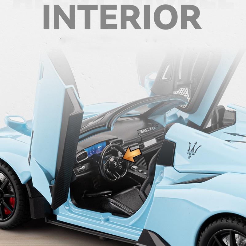 1/24 Maserati MC20 AMG Суперкар Сплав Литой Игрушечная Модель Автомобиля Звук и Свет Детская Игрушка Коллекционные Предметы Подарок на День Рождения