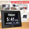 8Inches Digital Clock UK Plug White/black LCD Calendar Date Day Time Clock Auto Dimming 8 Languages HD Display Reminder Alzheimer'S New