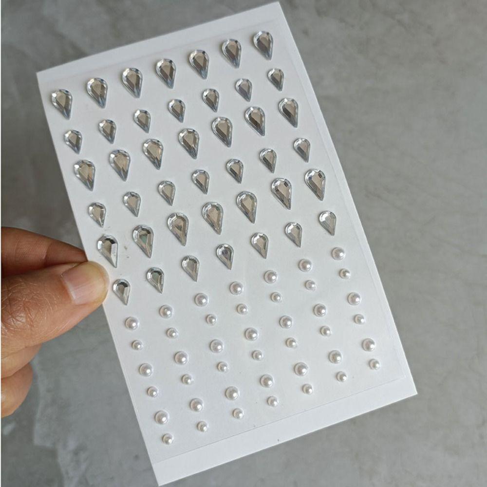 Shadow Crystal Pearls Makeup Tools Eyeliner Diamond Decals Face Tattoo Stickers Face Rhinestone Stickers Body Colored Diamonds