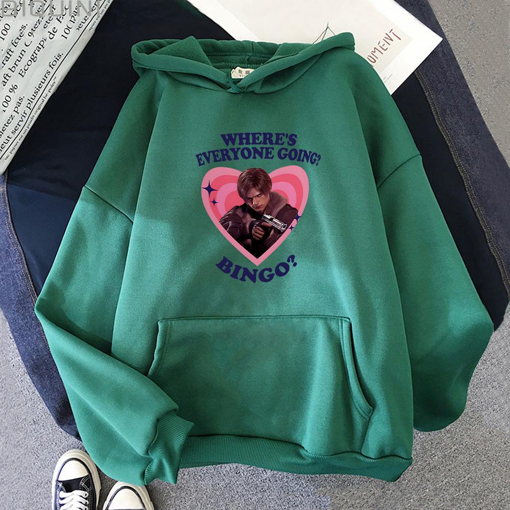Leon Kennedy Where's Everyone Going? Bingo? Hoodies Leon Kennedy High Street Sweatshirt Casual Clothes Unisex Pullover