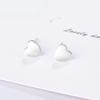 S925 Sterling Silver Stud Earrings Women's Fashion Mini Cute Sweet Fresh Glossy Heart Ear Rings