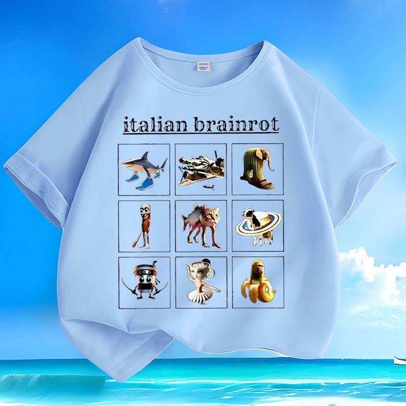 Детский повседневный тунтунгтунгсагур деревянная фигурка Шань Хай Цзин топ, летний свободный топ для мальчиков и девочек