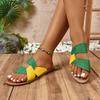Flat Slippers Vintage Round Toe Cross Strap Soft Sole Wear Resistant Breathable Soft Sole Flip Flops Plus Size Shoes