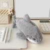 Shark Shape Pencil Case Zipper Closure Large Capacity Stationery Storage Bag Thickened Velvet Writing Essentials Organizer