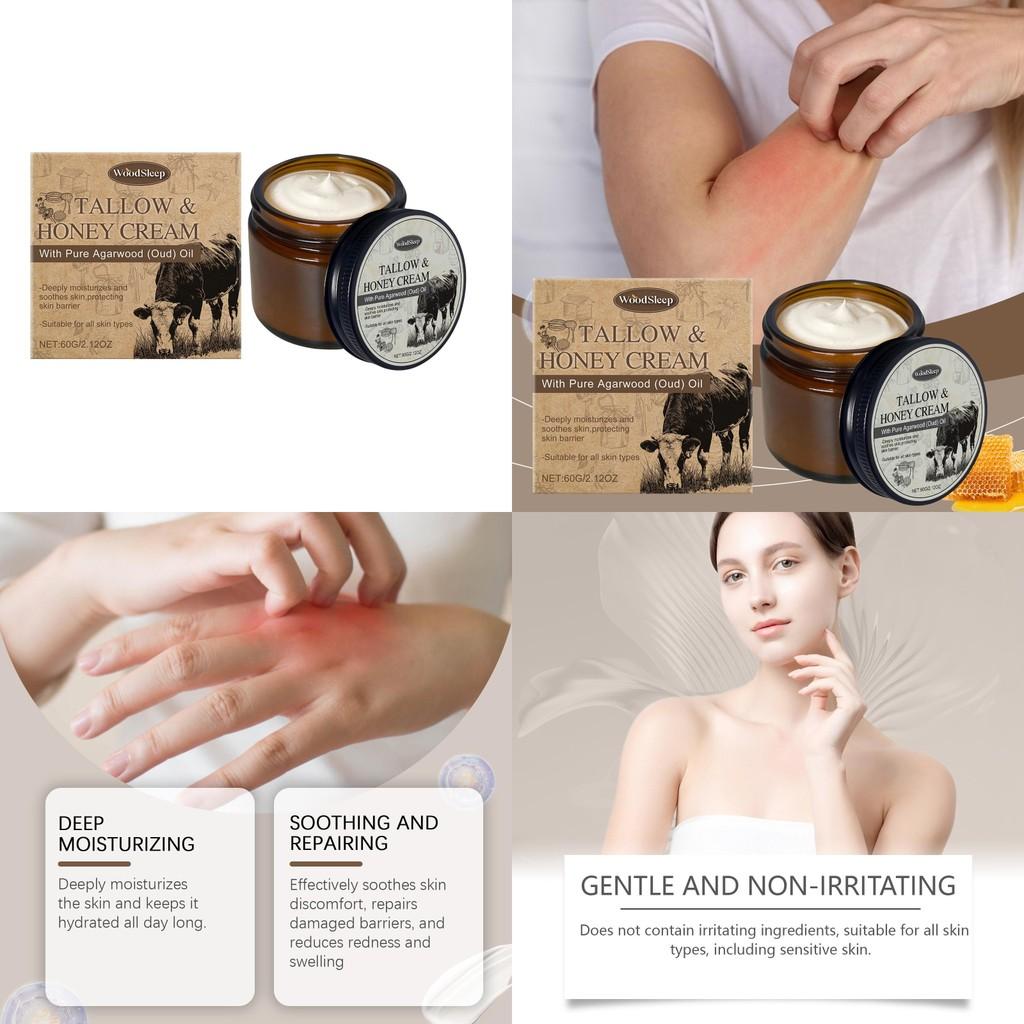 Woodsleep Moisturizing Body Cream With Beef Tallow For Deep Hydration And Skin Relief