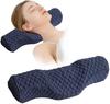 Подушка для шеи и шеи для облегчения боли во время сна, подушка-валик для шеи с эффектом памяти, подушка-валик для путешествий, подушка для сна на боку и на спине. (синий)