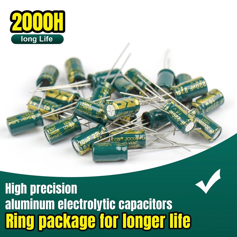 15/24/36 Values 225Pcs Aluminum Electrolytic Capacitor Kit High Frequency Low ESR Electrolytic Capacitor Assortment Kit