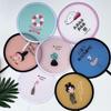 Round Folding Fans Cartoon Hand Fan Circular Fan Pocket Fan  For Beach Lawn