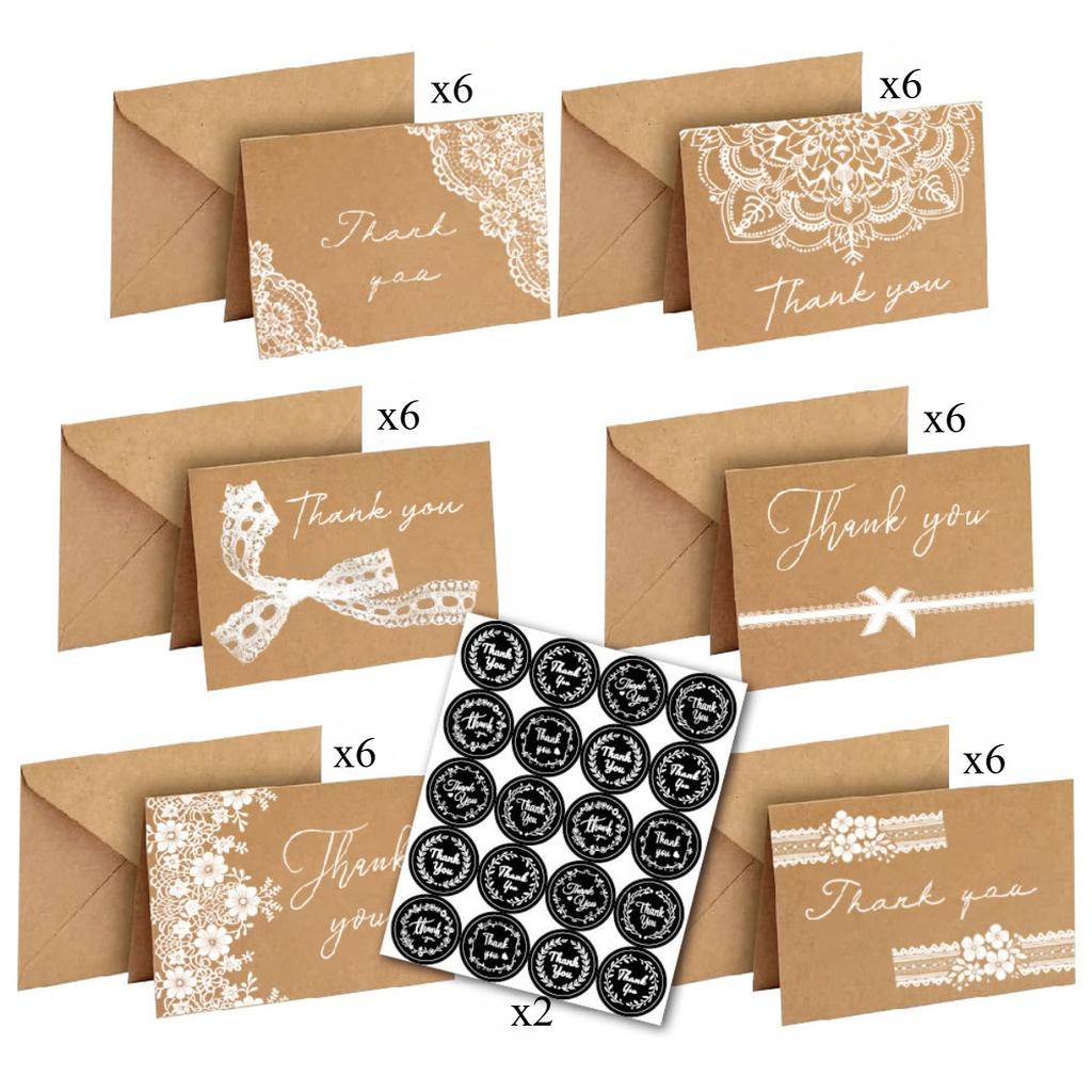 Благодарственные открытки на вечеринку по случаю рождения ребенка, свадебный душ, объемные благодарственные открытки с конвертами - свадебные благодарственные открытки на выпускной, похороны, день рождения, 36 шт.