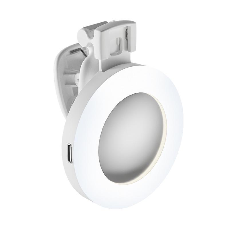 Портативная селфи-лампа с регулируемой яркостью и зеркалом для смартфонов