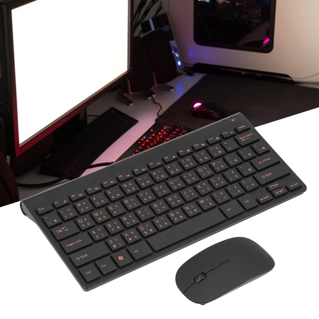 Chinese English Wireless Traditional Cangjie Character and Lightweight Silent Keyboard Mouse Combo for Laptop Computers Keyboard, 78-Key 2.4G