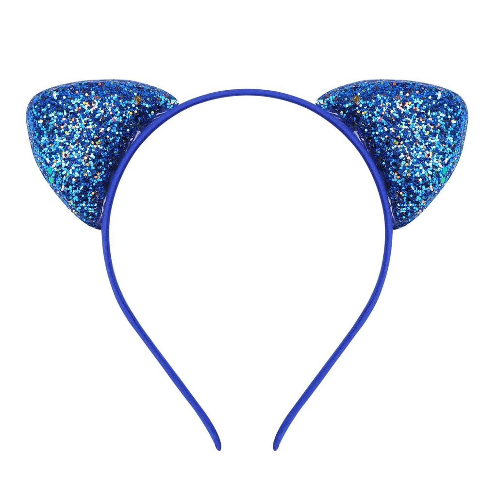 Glitter Cute Cat Ears Headband Kitty Headband Women Girls Kids Sparkly Hair Metal Hoop Shiny Hair Bands Hair Accessories