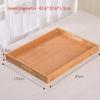 Bamboo Tray 1PC Wooden Tray Tea Tray Tableware Holder Fruit Bread Dessert Tea Food Tray with Handle Rectangle
