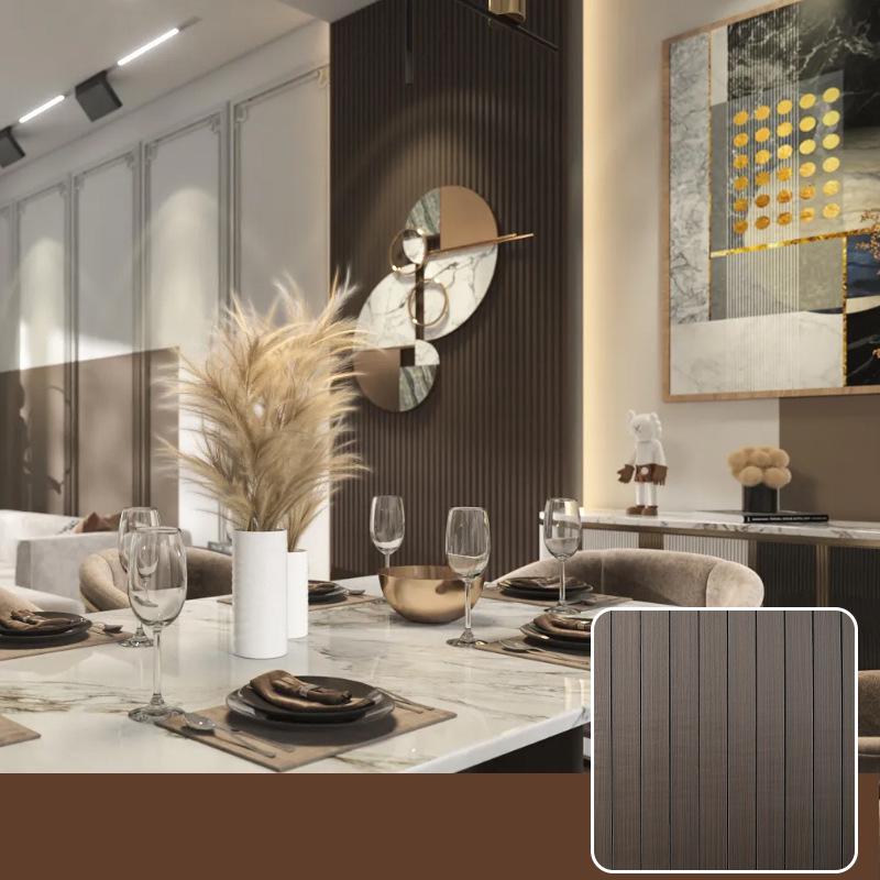 3D Self-Adhesive Wood Grain Grille Wallpaper for Living Room TV Background Wall