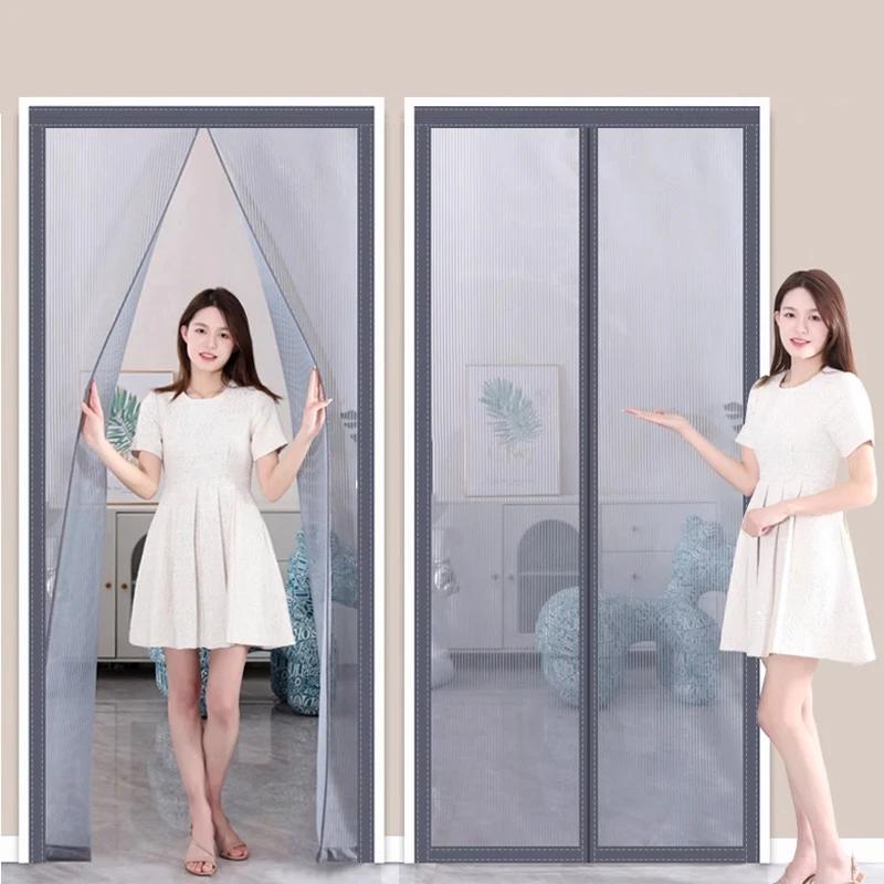 Сильная магнитная сетка на дверь, москитная сетка, противомоскитная сетка для двери, сетка от насекомых, автоматическое закрытие, летняя сетка от комаров и насекомых