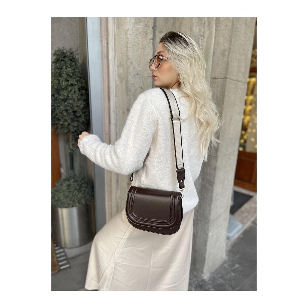 Women's Black Thick Crossbody Bag