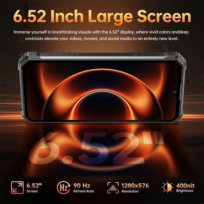 OUKITEL G7 Неубиваемый смартфон 24 ГБ+256 ГБ 10600 мАч 6,52'' Android 16 64 МП Портативный небьющийся телефон Dual SIM 4G/NFC, Черный - Очень хорошее состояние