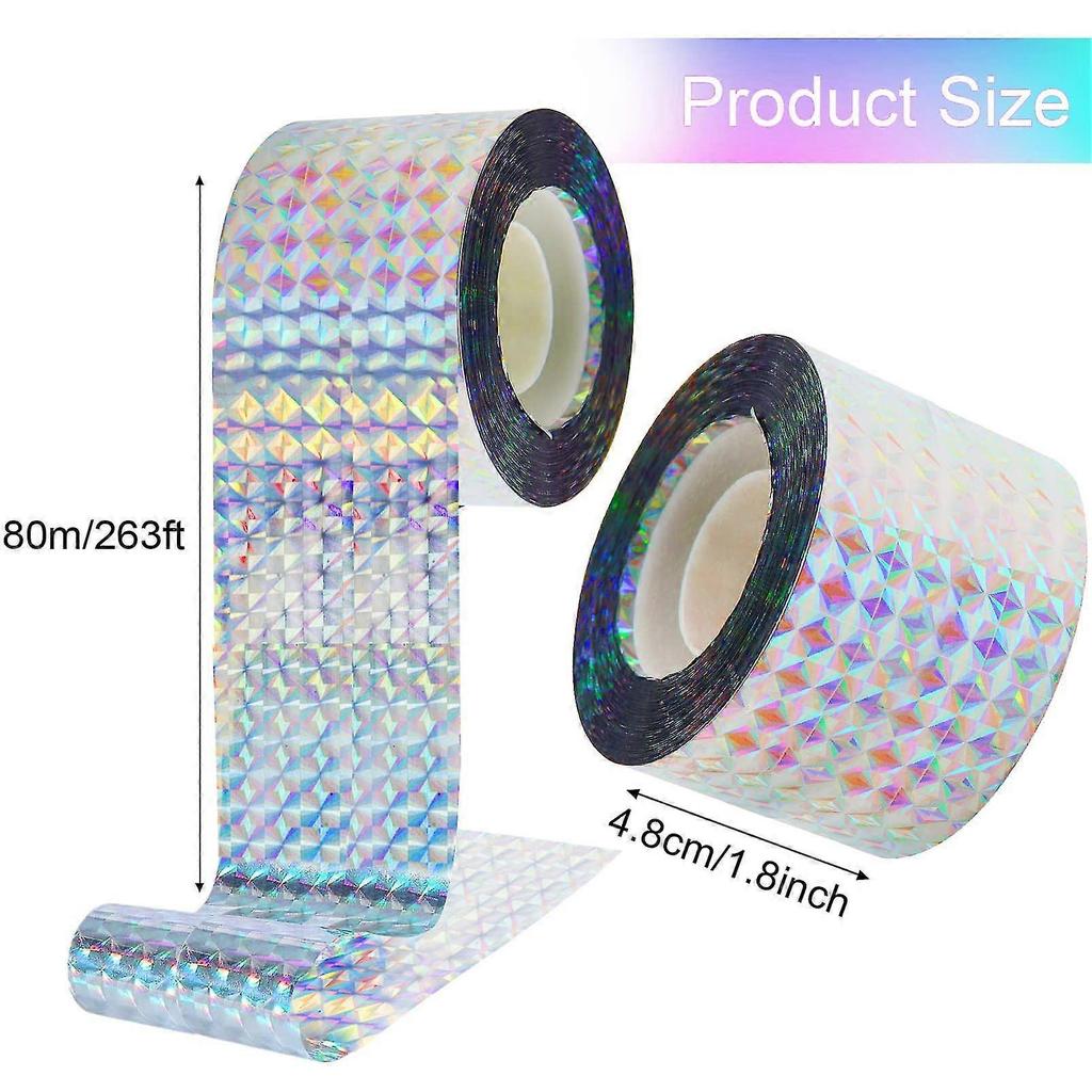 Bird Repellent Bird Tape Deterrent Tape Reflective Tape 80 M X 2.4 Cm Reflective Bird Repellent Tape Bird Repellent Band For Protect Homes, Gardens An