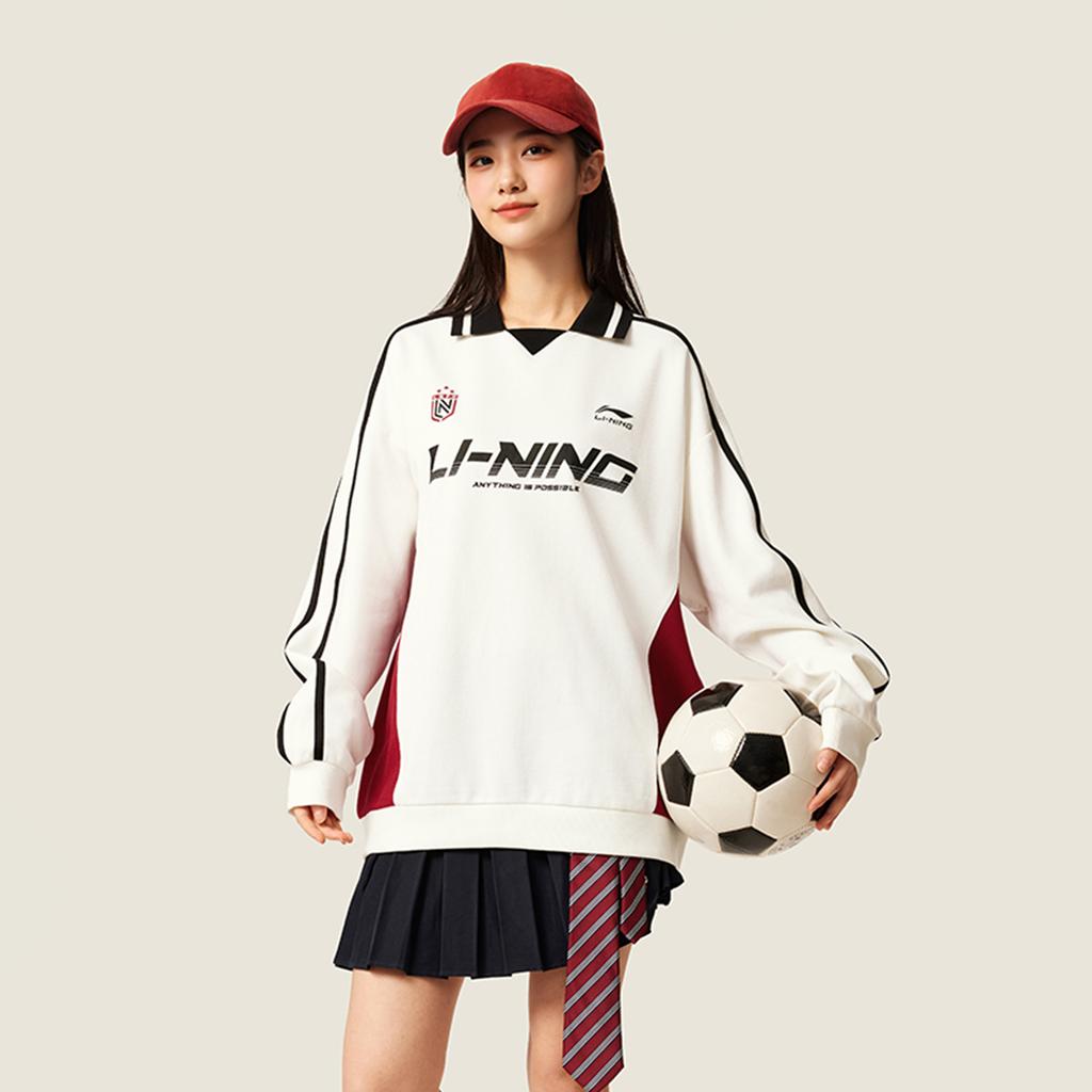 Li Ning Sports Lifestyle Series Loose Fit Couple Sweatshirt Unisex Sweatshirt AWDVC89-1
