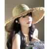 Bow Lafite Straw Hat Women's Summer Big Brim Sunshade Sunscreen Hat Seaside Beach Vacation Woven Hat
