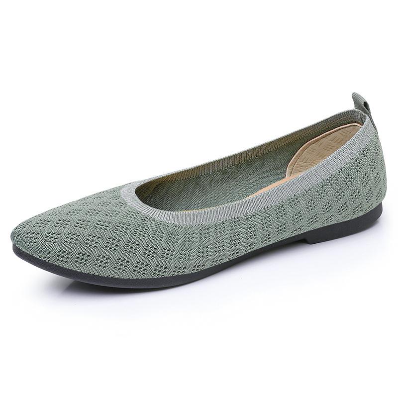 Женская обувь новая летняя остроносая повседневная обувь летящая тканая дышащая одинарная обувь модная универсальная обувь для мамы удобная обувь женская