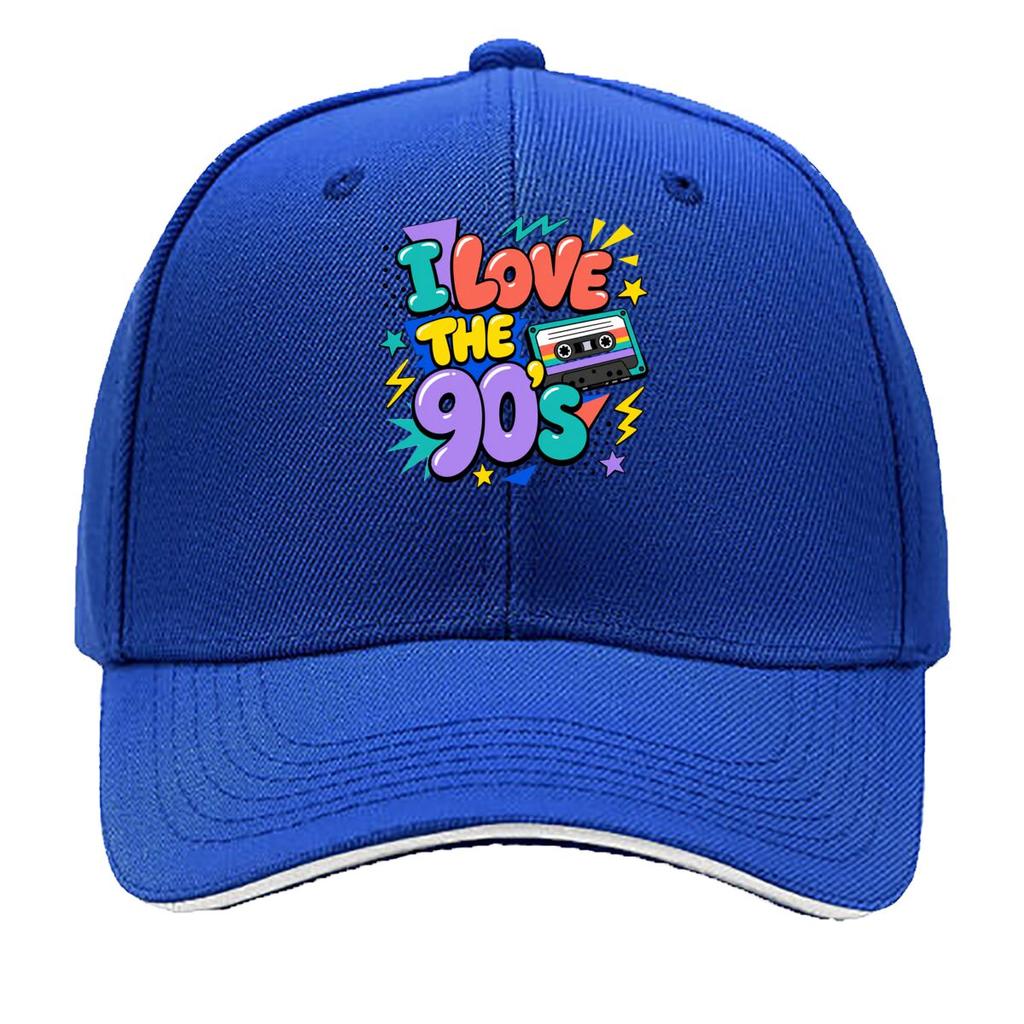 Retro Love The Nineties Cassette Bur Sandwich Baseball Cap Sun Cap Outdoor Workouts Hat