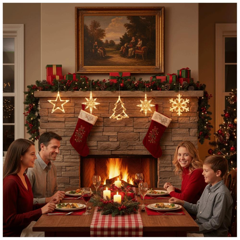 Suction Cup Design Christmas LED Light Snowflake Sucker Lamp Window Ornaments  Xmas Decorations