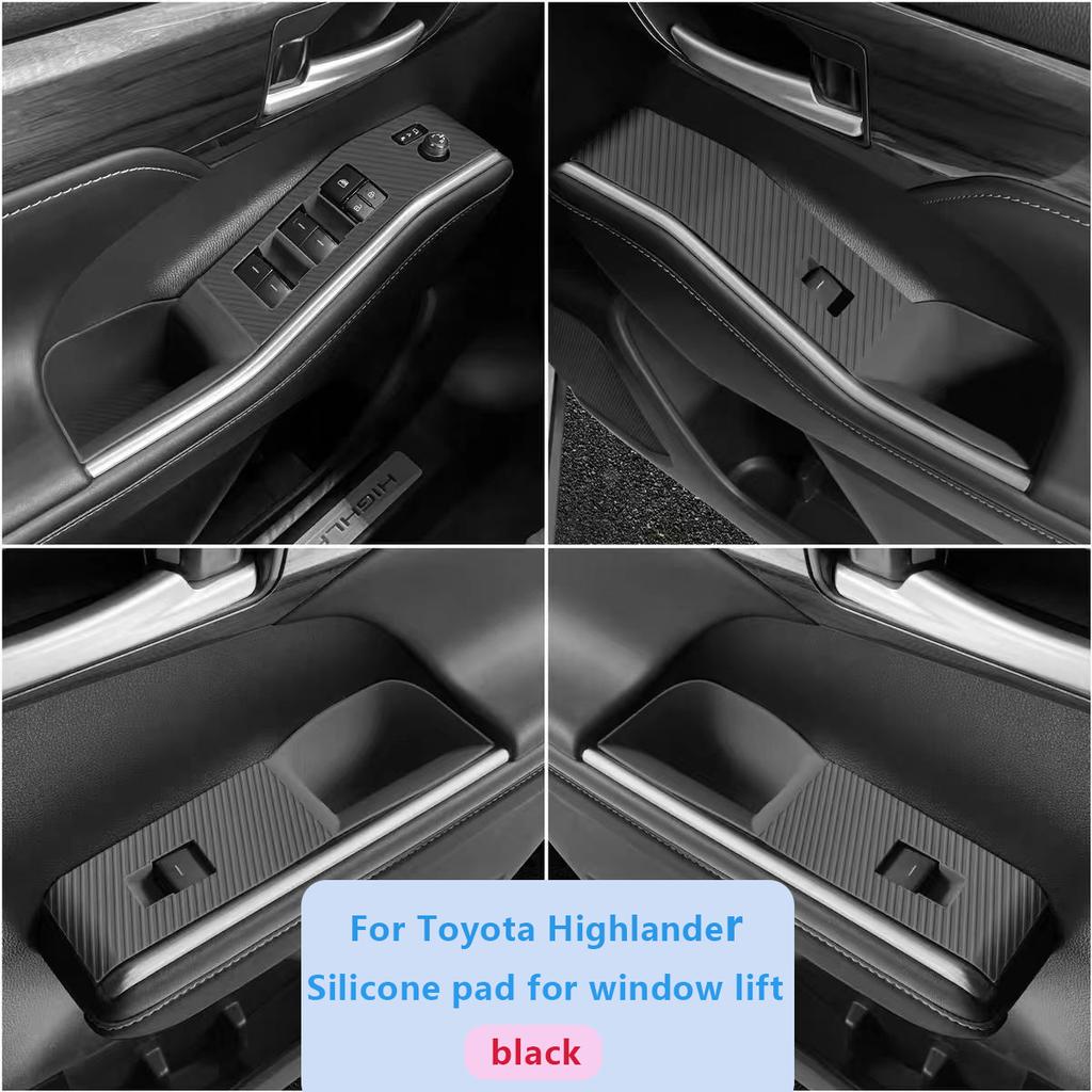For Toyota Highlander Car Interior Accessories Decoration Center Console Silicone Mat Door Armrest Pad Interior Upgrade